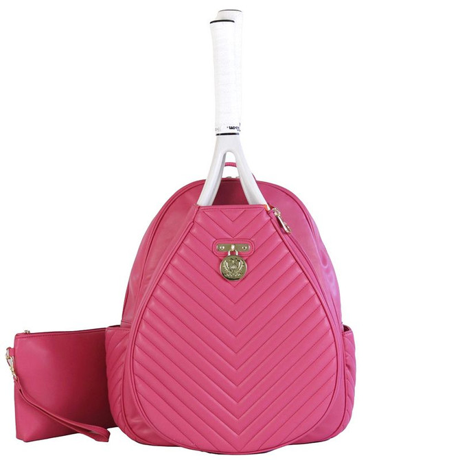 Court Couture Monaco Chevron Tennis Backpack - Peony