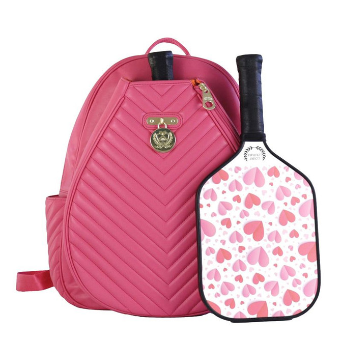 Court Couture Monaco Chevron Tennis Backpack - Peony