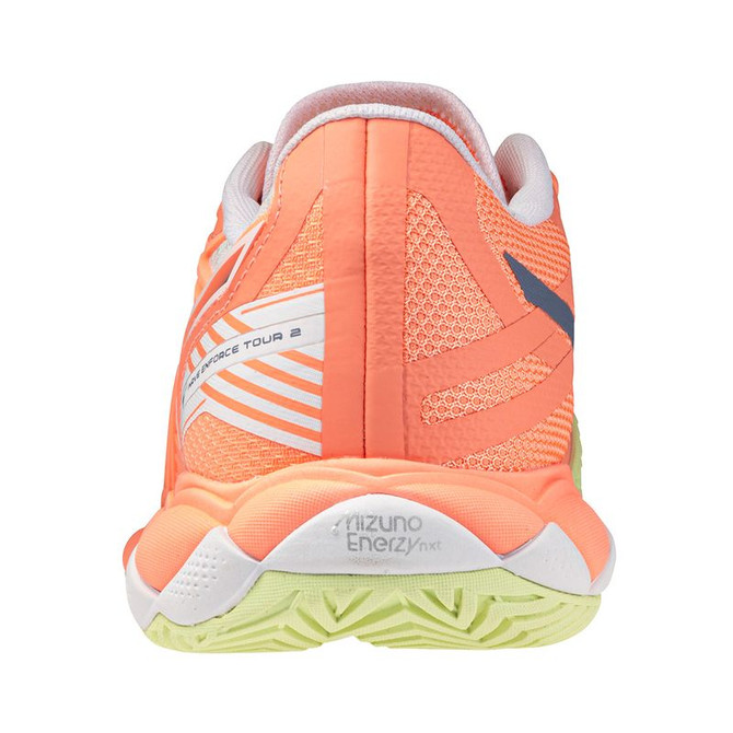 Mizuno Wave Enforce Tour 2 Womens Tennis Shoe - Flamingo Coral/Wild Wind