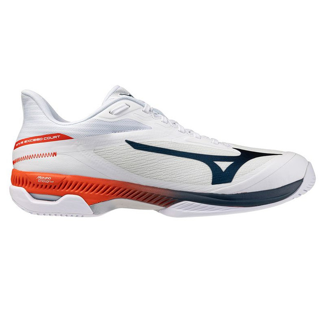 Mizuno Wave Exceed Court Mens Tennis Shoe - White/Insignia Blue