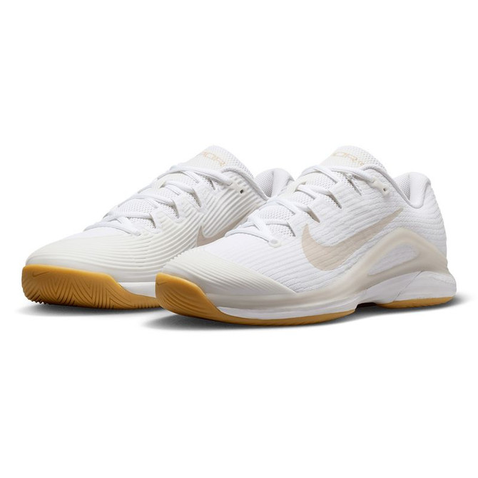 Nike Zoom Vapor 12 Womens Tennis Shoe - White/Lt Orewood Brown/Gum Yellow