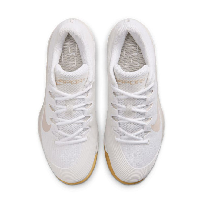 Nike Zoom Vapor 12 Womens Tennis Shoe - White/Lt Orewood Brown/Gum Yellow