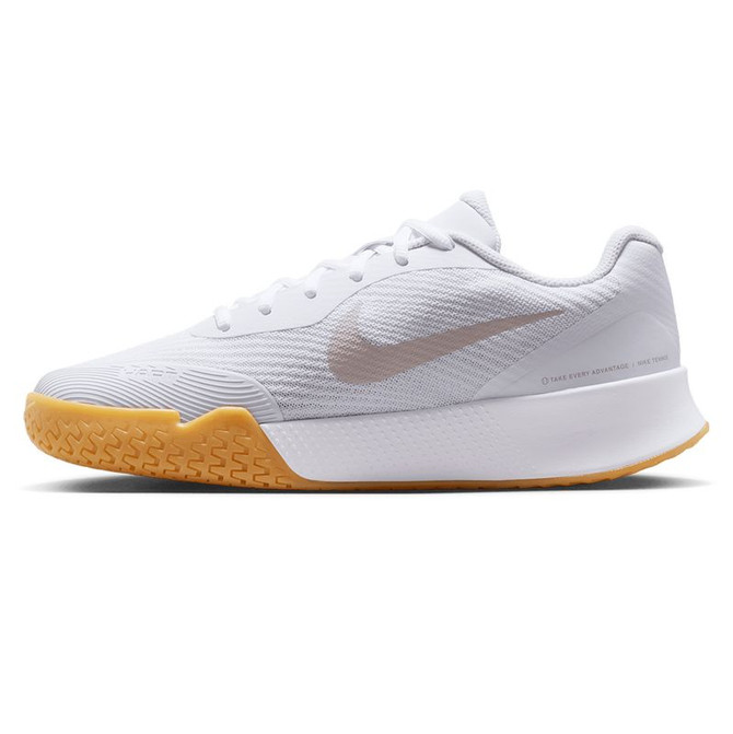 Nike Vapor Lite 3 Womens Tennis Shoe - White/Lt Orewood Brown/Gum Yellow