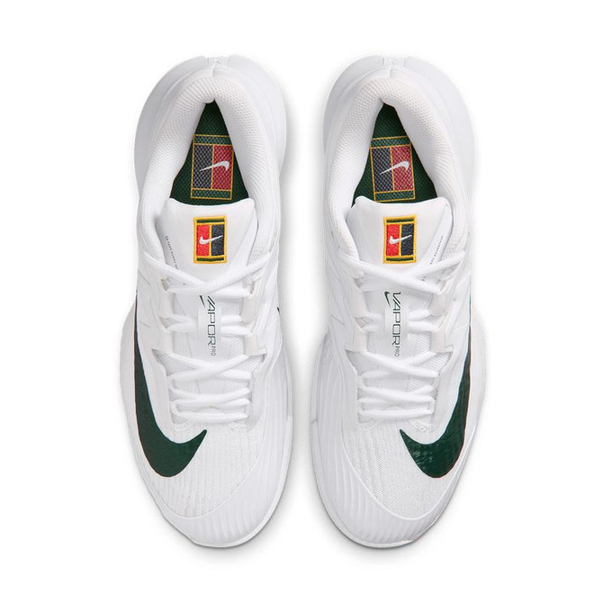 Nike Vapor Pro 3 Premium Womens Tennis Shoe - White/Gorge Green/University Gold