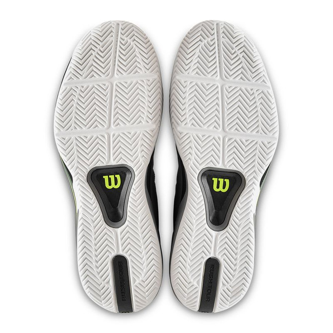 Wilson Rush Tour 5 Mens Tennis Shoe - Titanium/Black/Safety Yellow