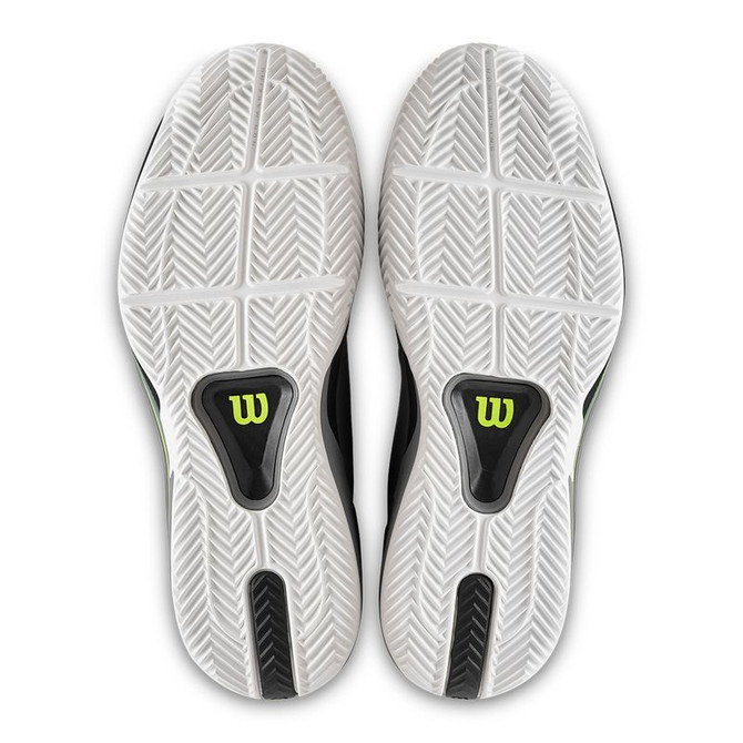 Wilson Rush Tour 5 Mens Clay Tennis Shoe - Titanium/Black/Safety Yellow