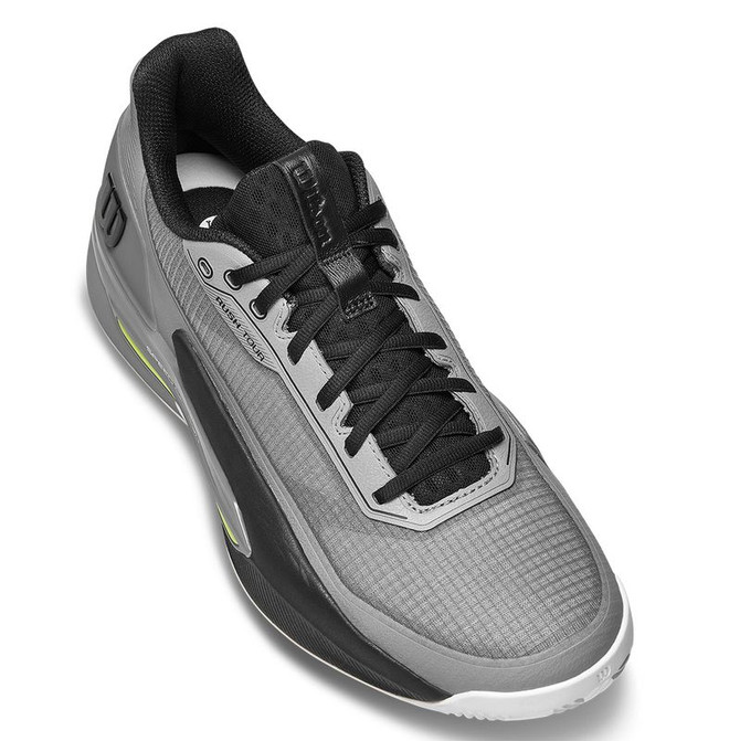 Wilson Rush Tour 5 Mens Clay Tennis Shoe - Titanium/Black/Safety Yellow