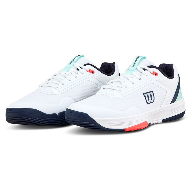 Wilson CourtGlide Mens Padel Shoe - White/Bay/Fiery Coral