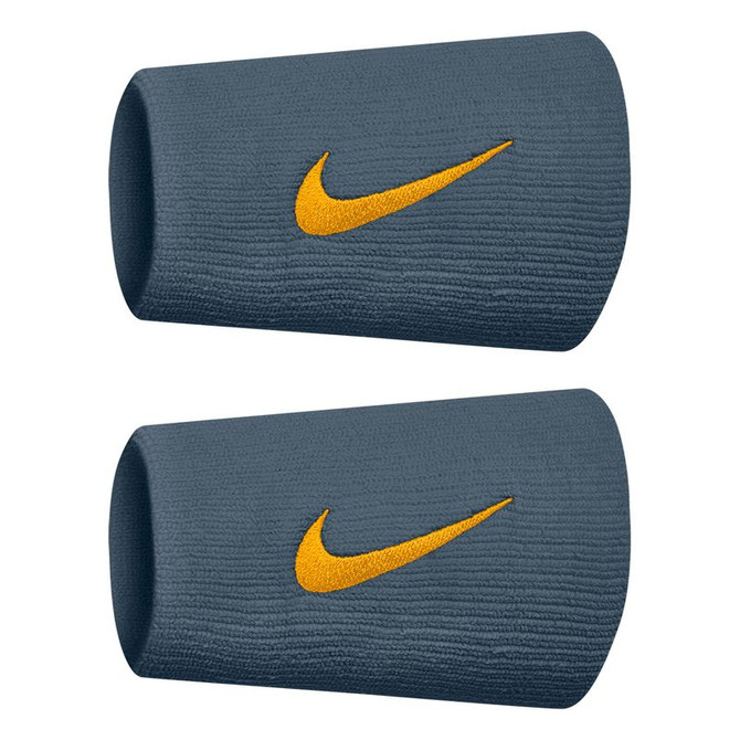 Nike Tennis Premier Doublewide Wristbands - New Slate/Laser Orange