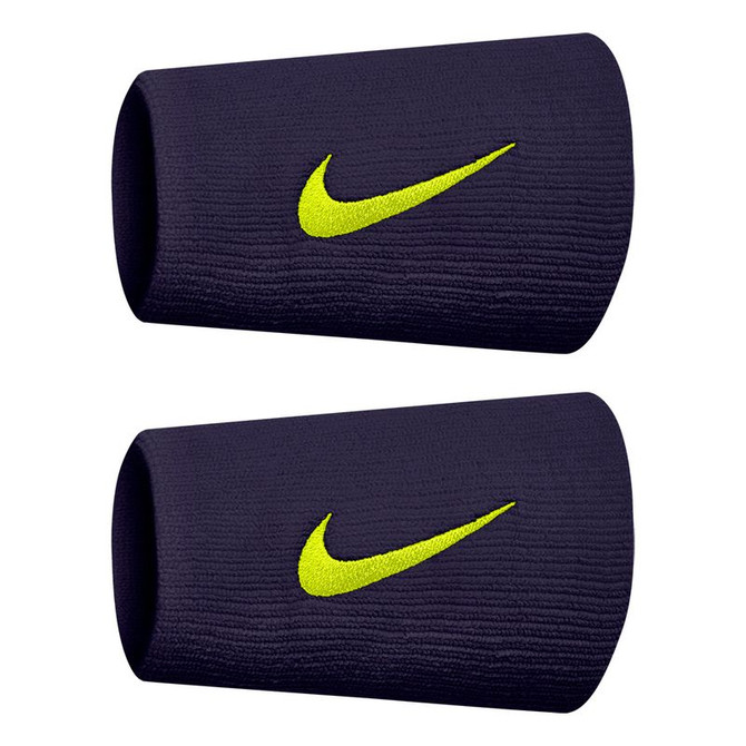 Nike Tennis Premier Doublewide Wristbands - Purple Dynasty/Lemon Venom