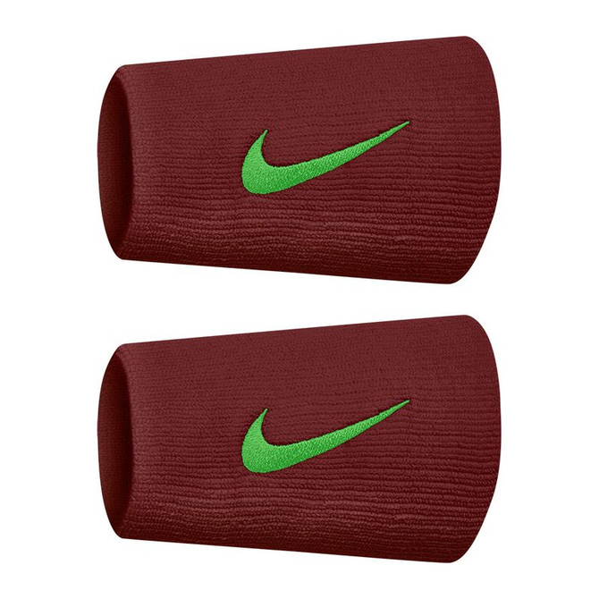 Nike Tennis Premier Doublewide Wristbands - Team Red/Green Spark