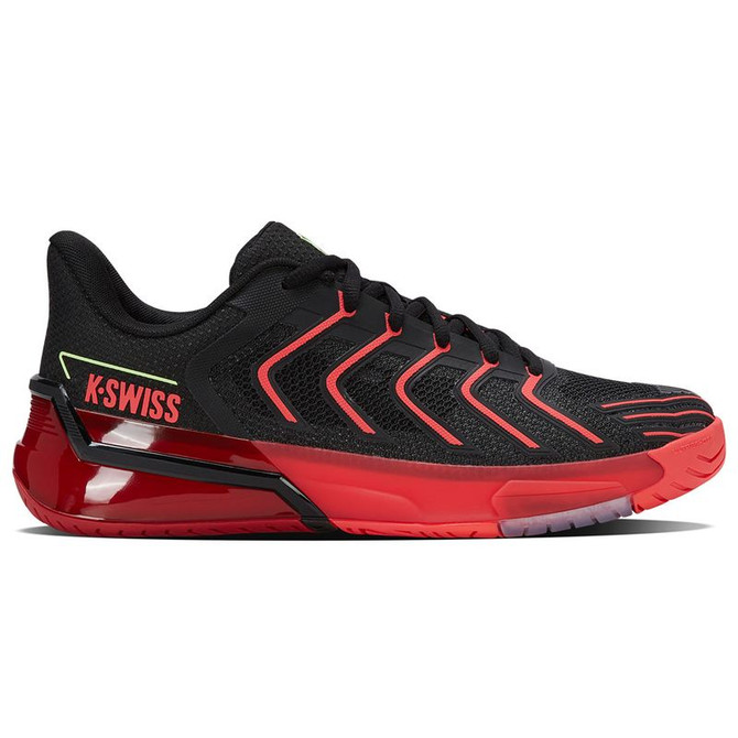 K Swiss Ultrashot 4 Mens Tennis Shoe - Black/Neon Lava/Chili Pepper