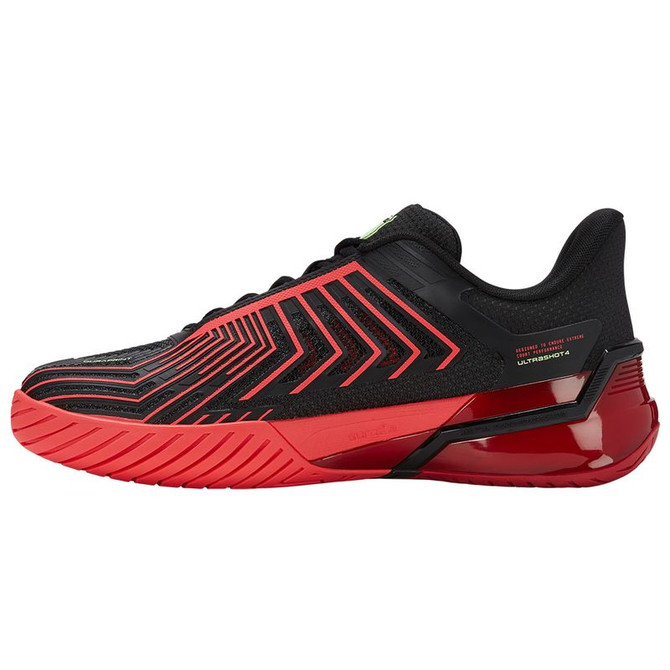 K Swiss Ultrashot 4 Mens Tennis Shoe - Black/Neon Lava/Chili Pepper