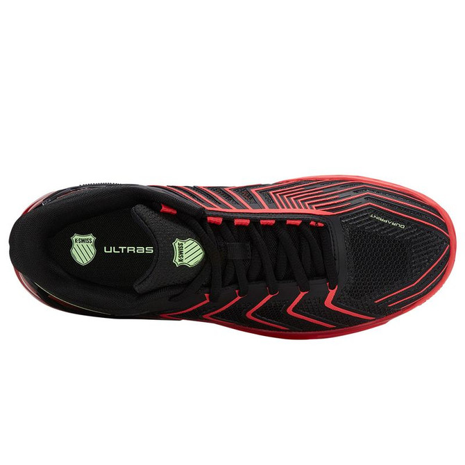 K Swiss Ultrashot 4 Mens Tennis Shoe - Black/Neon Lava/Chili Pepper