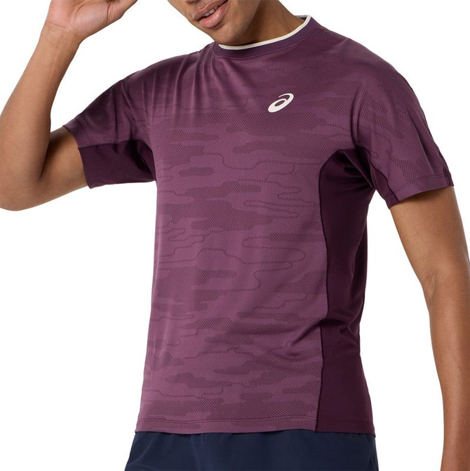 Asics Match Jacquard SS Crew - Dark Aubergine