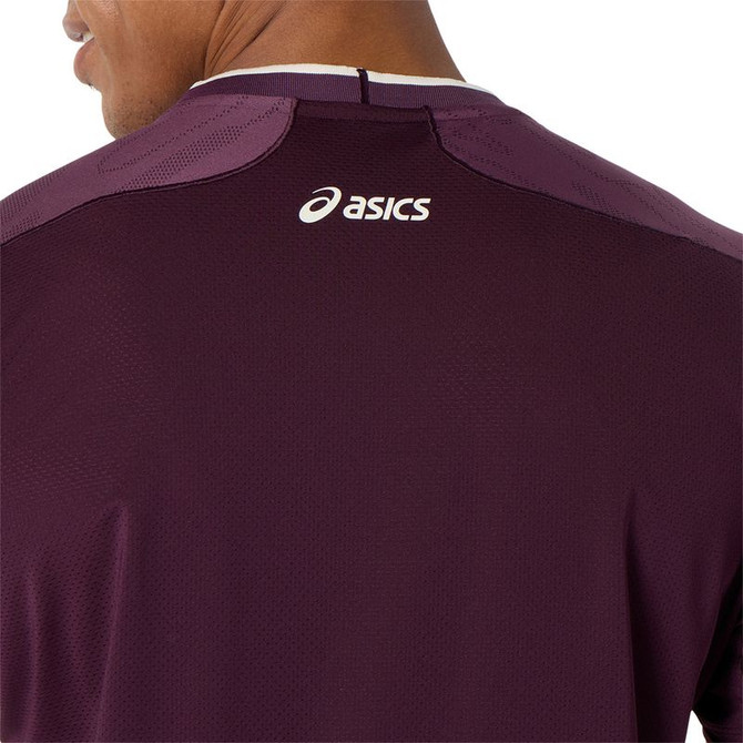 Asics Match Jacquard SS Crew - Dark Aubergine