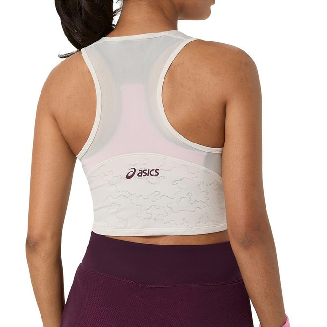 Asics Match Jacquard Crop Top - Soft Oat
