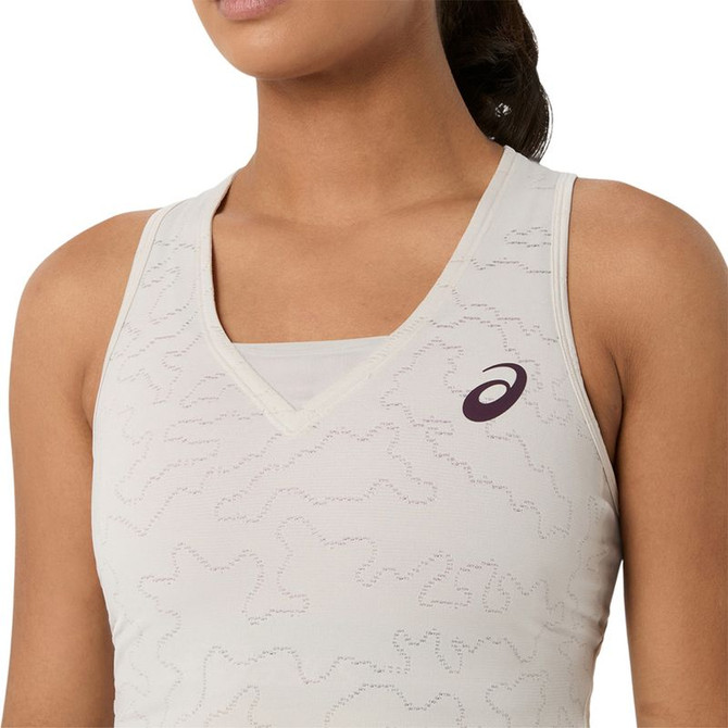 Asics Match Jacquard Crop Top - Soft Oat