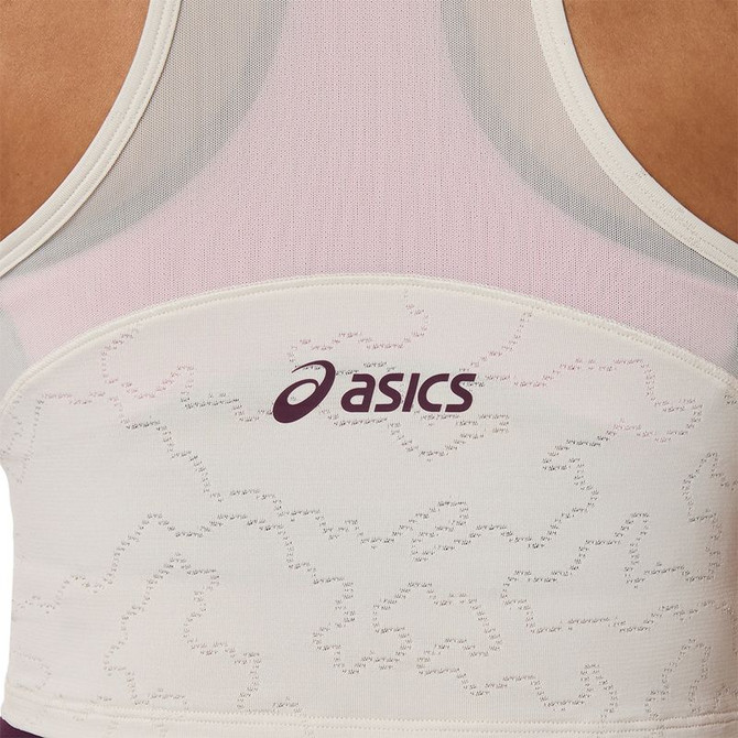 Asics Match Jacquard Crop Top - Soft Oat