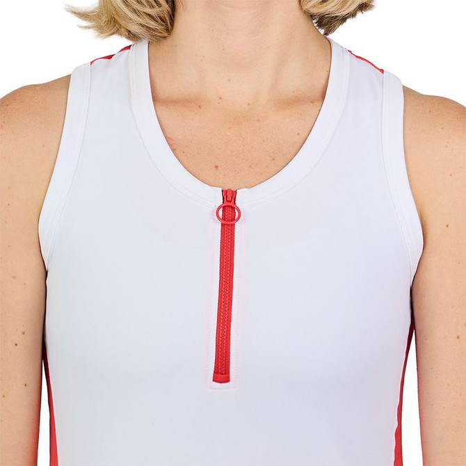 Sofibella Viva Hibiscus Racerback Tank Top - White