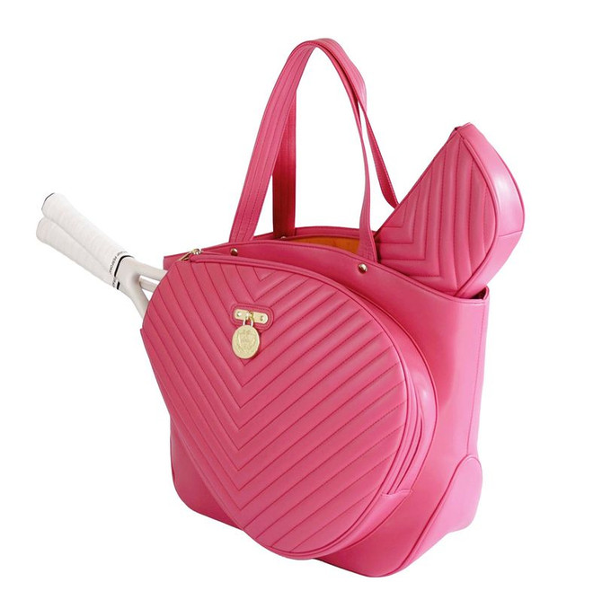 Court Couture Cassanova Chevron Tennis Tote - Peony