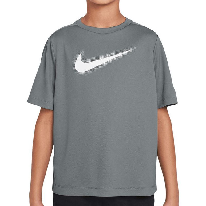Nike Boys Dri Fit Short Sleeve Shirt - Smoke Grey/White