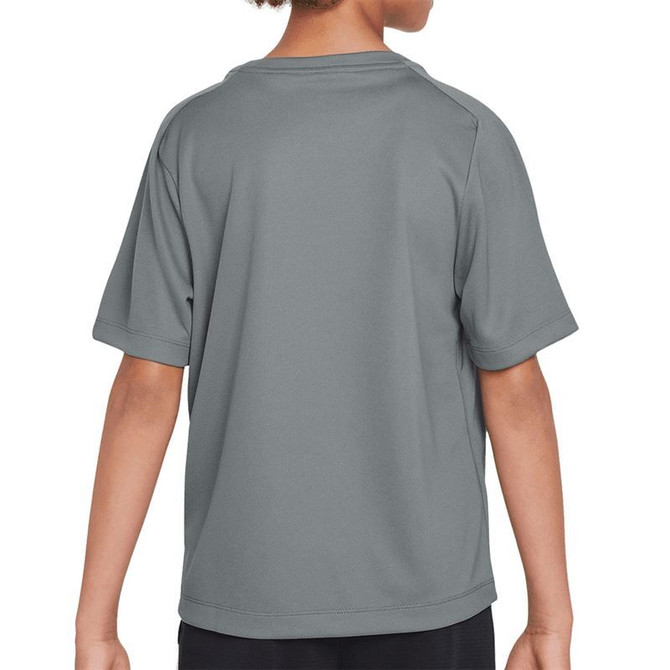 Nike Boys Dri Fit Short Sleeve Shirt - Smoke Grey/White