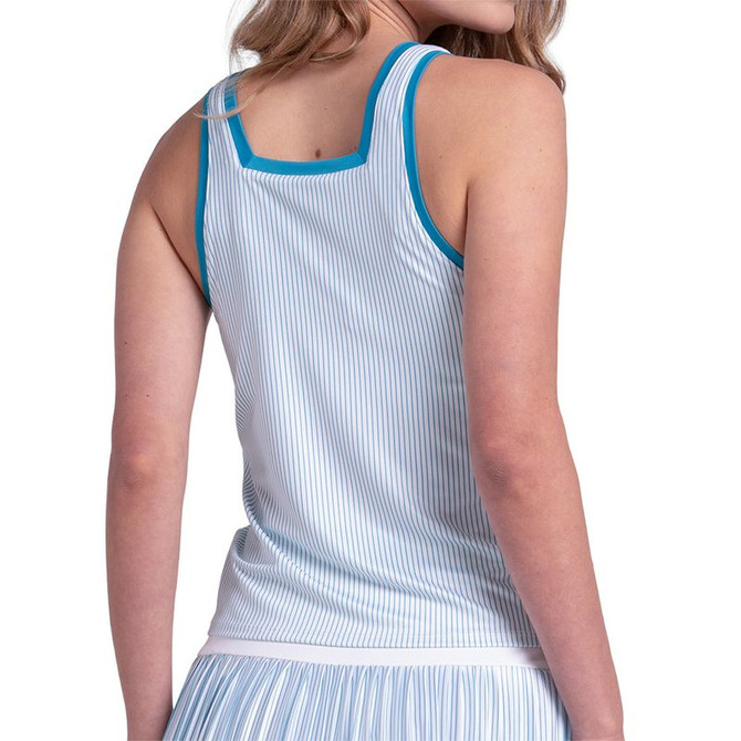 K Swiss Square Neck Tank - Baltic/White