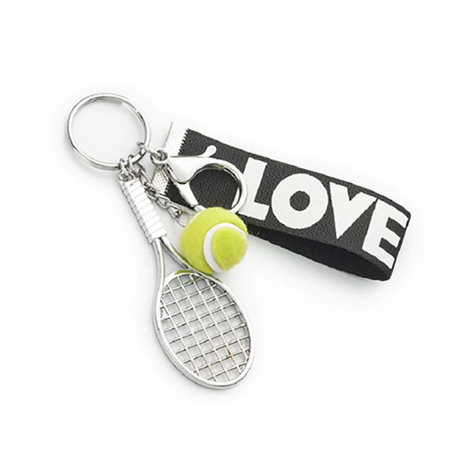 Racquet Inc Tennis Racquet Love Keychain - Green/Black
