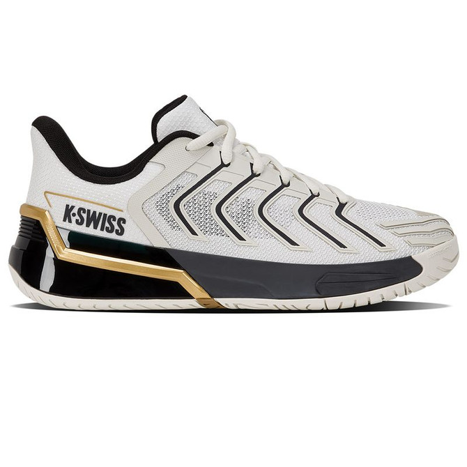 K Swiss Ultrashot 4 Mens Tennis Shoe - Blanc de Blanc/Moonless Night/Gold