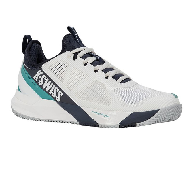 K Swiss K Frame Speed Rublo Mens Clay Tennis Shoe - Blanc DeBlanc/Carbon/Baltic
