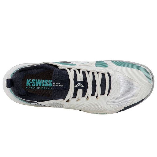 K Swiss K Frame Speed Rublo Mens Clay Tennis Shoe - Blanc DeBlanc/Carbon/Baltic