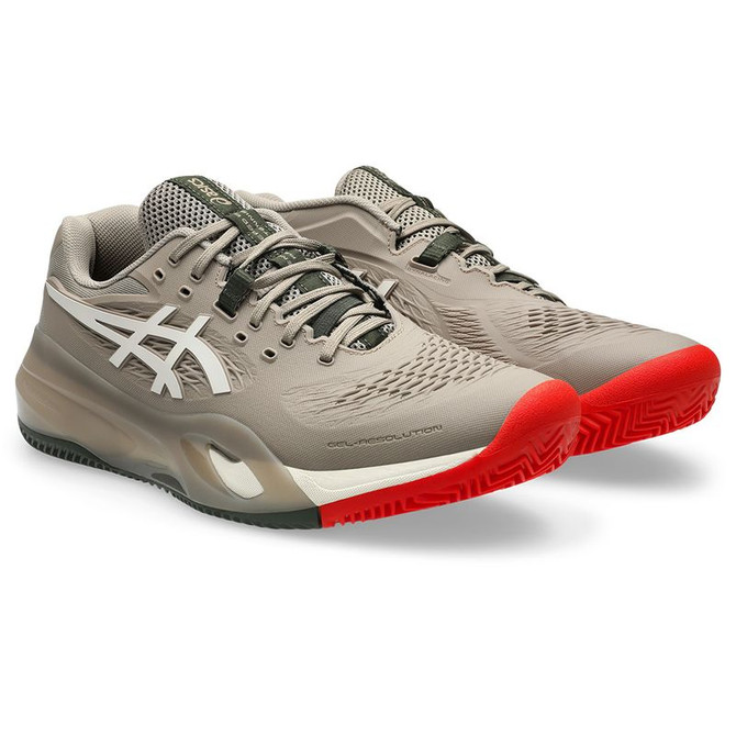 Asics Resolution X Mens Clay Tennis Shoe - Greige/Soft Oat