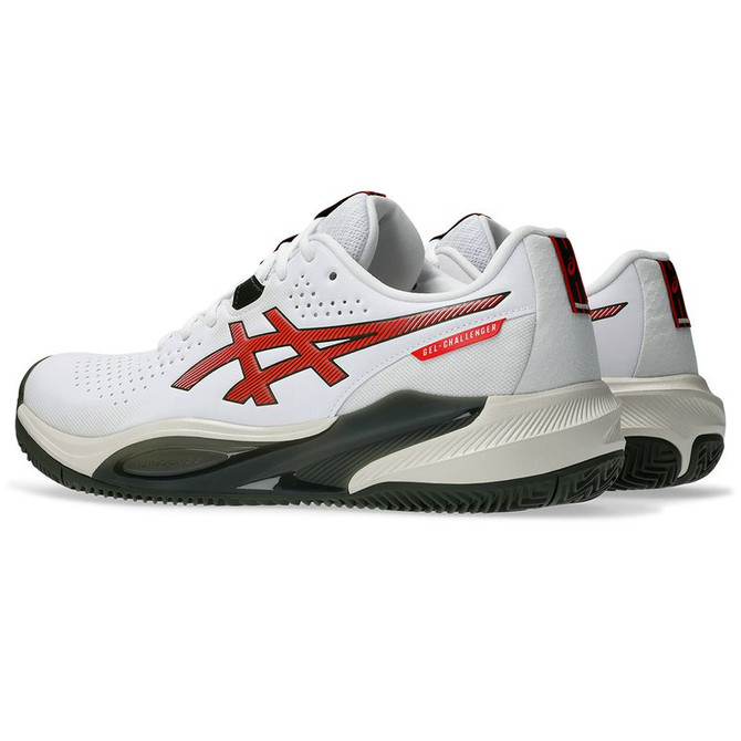 Asics Gel Challenger 15 Mens Clay Tennis Shoe - White/Cherry Tomato
