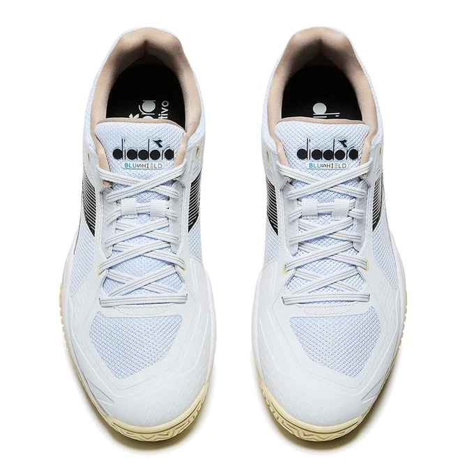 Diadora Blushield Torneo 3 AG Mens Tennis Shoe - White/Black/Rutabaga