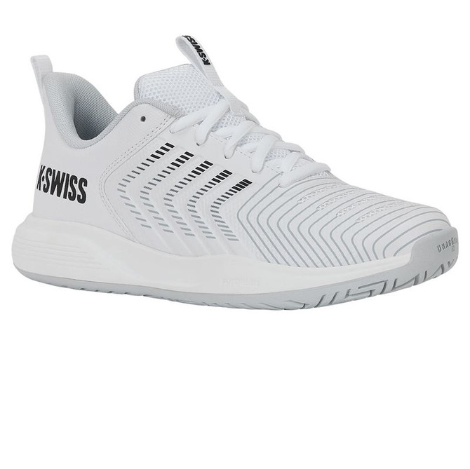 K Swiss Ultrashot Light Junior Tennis Shoe - White/Glacier Gray/Black