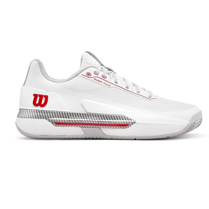Wilson Rush Tour 5 Mens Tennis Shoe - White/Micro Chip/Wilson Red