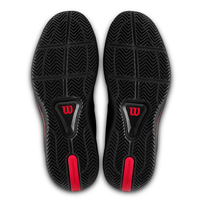 Wilson Rush Tour 5 Mens Tennis Shoe - Black/Wilson Red/Silver