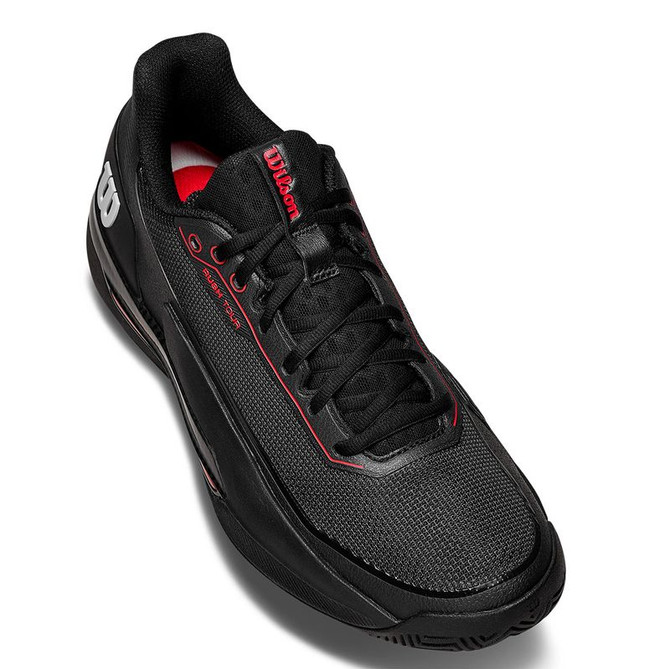 Wilson Rush Tour 5 Mens Tennis Shoe - Black/Wilson Red/Silver