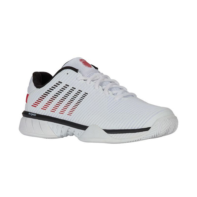 K Swiss Hypercourt Express 2 Mens Tennis Shoe - White/Black/Mars Red - 4