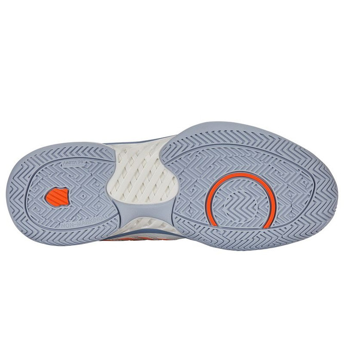 K Swiss Hypercourt Express 2 WIDE (2E) Mens Tennis Shoe - Lucent White/Infinity/Scarlet Ibis - 2