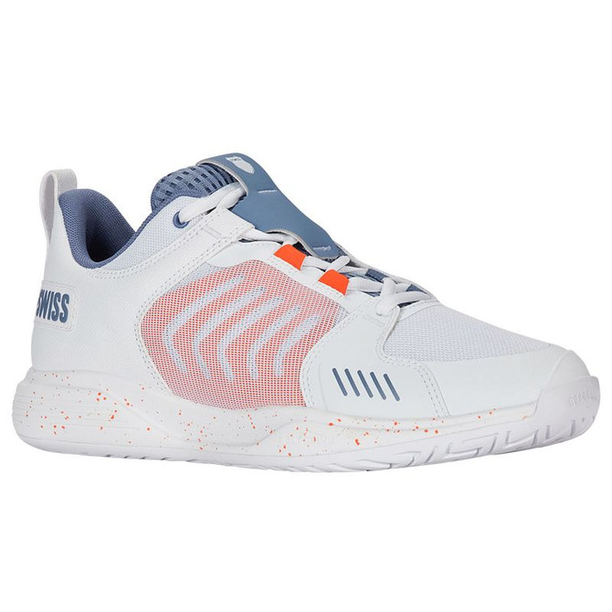 K Swiss Ultrashot Team Mens Tennis Shoe - Lucent White/Infinity/Scarlet Ibis - 4