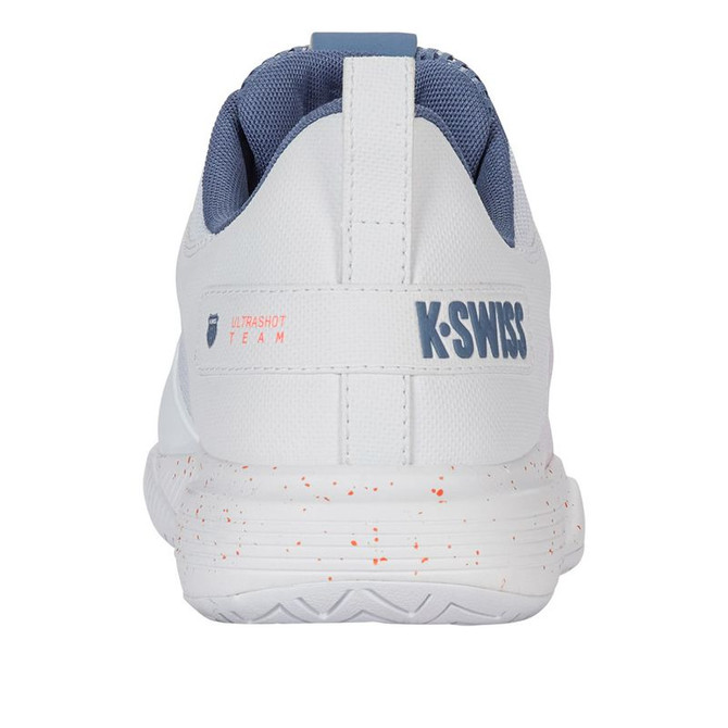K Swiss Ultrashot Team Mens Tennis Shoe - Lucent White/Infinity/Scarlet Ibis - 6