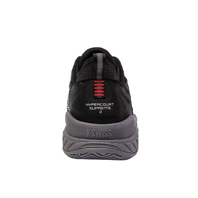 K Swiss Hypercourt Supreme 2 Mens Tennis Shoe - Black/Steel Gray/Firey Red - 5