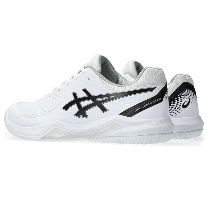 Asics Gel Dedicate 8 Mens Tennis Shoe - White/Black - 5