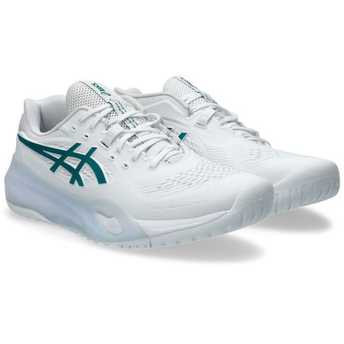 Asics Gel Resolution X Mens Tennis Shoe - White/Pitch Green - 4