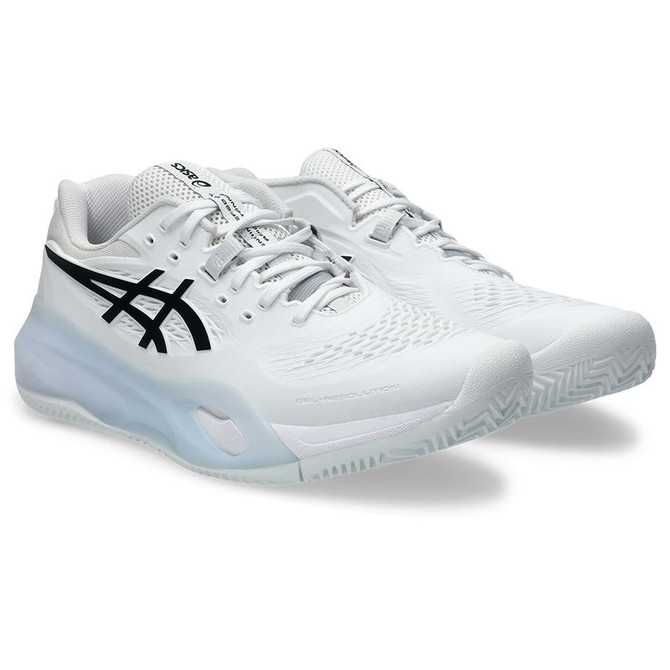 Asics Gel Resolution X Mens Clay Tennis Shoe - White/Black - 4