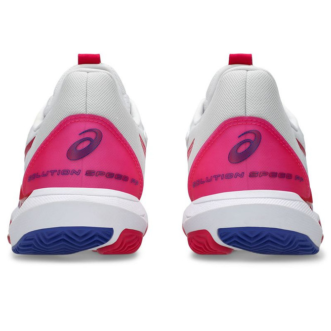 Asics Solution Speed FF 3 Womens Clay Tennis Shoe - White/Bright Rose - 6