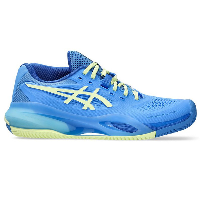 Asics Gel Resolution X Womens Clay Tennis Shoe - Blue Coast/Huddle Yellow