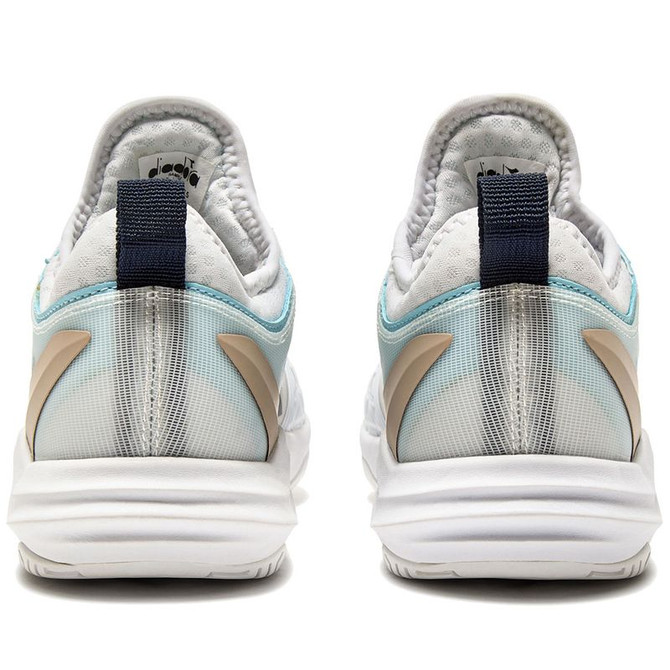 Diadora Speed Blushield Fly 4 Plus AG Womens Tennis Shoe - White/Blue Corsair - 3